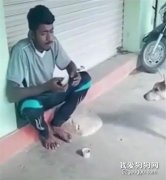 流浪漢好不容易討到一塊面包，吃著吃著，他居然...