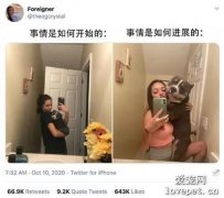 狗子從小喜歡讓主人抱抱，可長大后，這一抱看起來超吃力！
