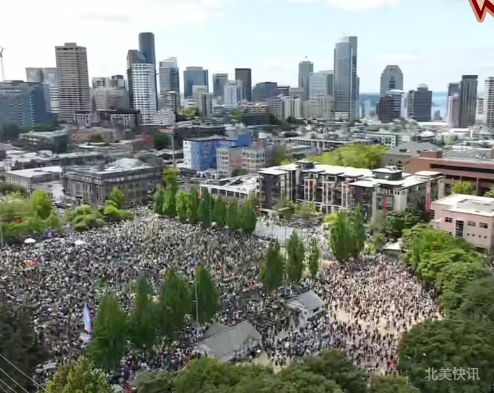 ✊7万人涌上街头！西雅图爆发“拒绝国王”大游行！