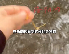 ⚠️ 下雨天路边水坑惊现金项链，女子捡起后赶紧扔掉！